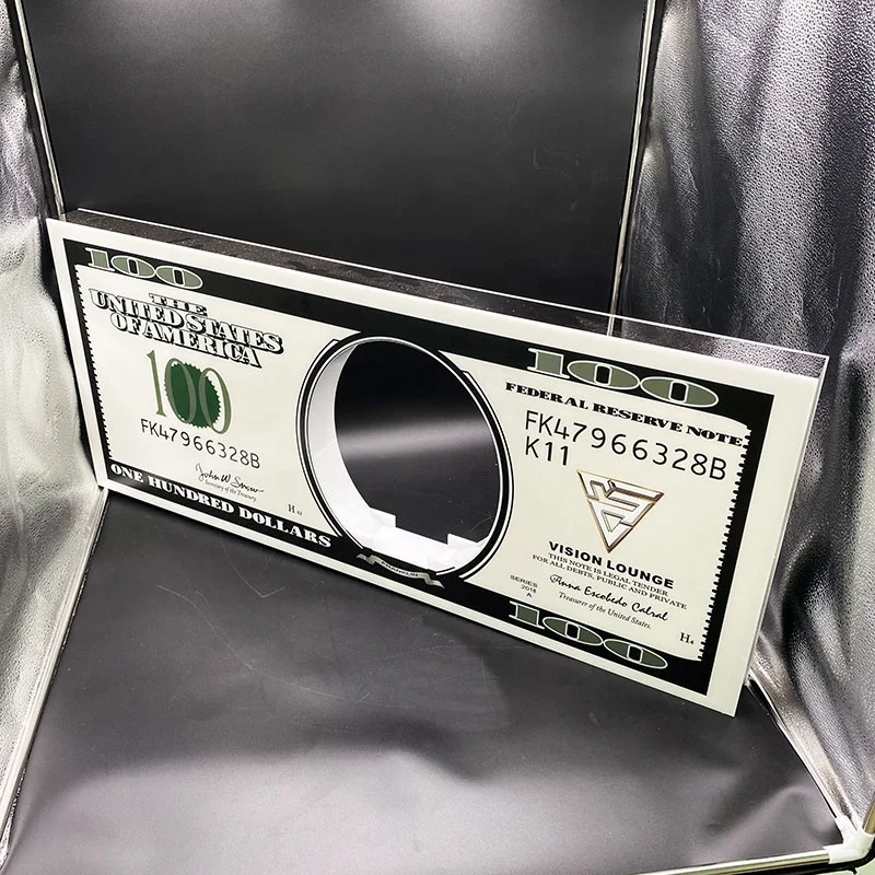 

LED Light bar acrylic Dollar bill wine stand bottle display rack bottle presenter