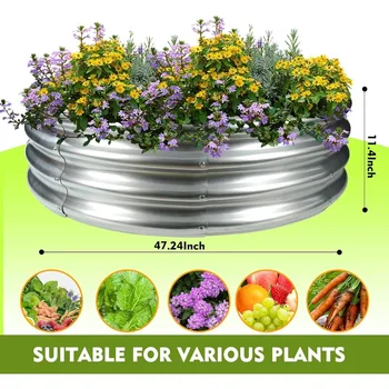 Camp Fire Ring Pit, Large Round Galvanized Steel Fire Pit, Heavy Duty Steel Fire Pit for Backyard, Camping, Bonfire (4x4x1FT) 5