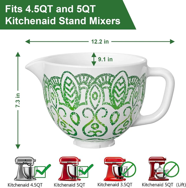 Ceramic Bowl for Kitchenaid Stand Mixer, 5 Quart Ceramic Mixing Bowl for  Tilt-Head Stand, Compatible with 5KSM125 5KSM150 5KSM1 - AliExpress