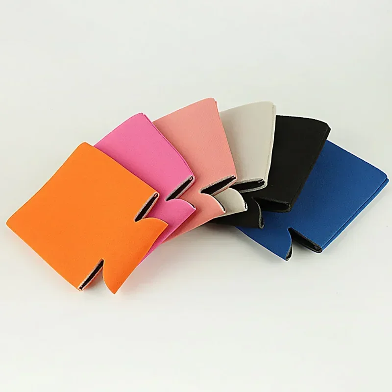 New Foldable Blank Can Stubby Cooler Holder Sleeve Sublimation Heat Transfer Portable Rubber Can Cup Beer Mug Cover