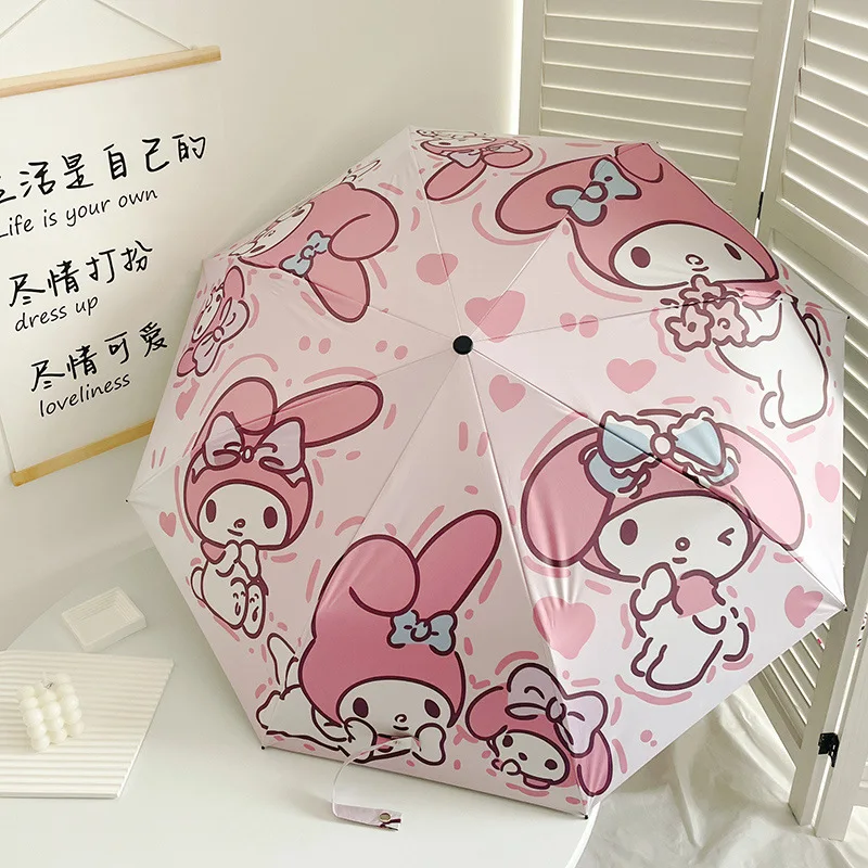 

Солнцезащитный Зонт Kawali Sanrio My Melody, складной зонт с защитой от ультрафиолета, портативные милые игрушки для улицы, подарок на день рождения для девочек