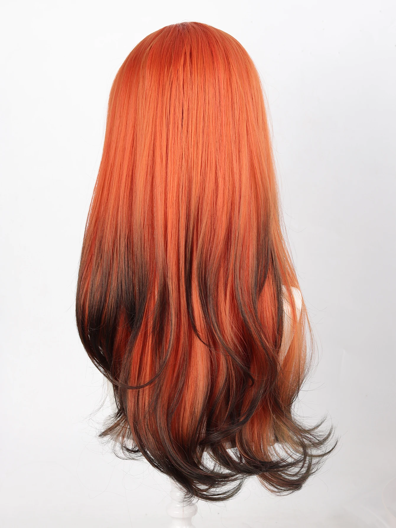Synthetic Red Brown Black Ombre Wig for Women Cosplay
