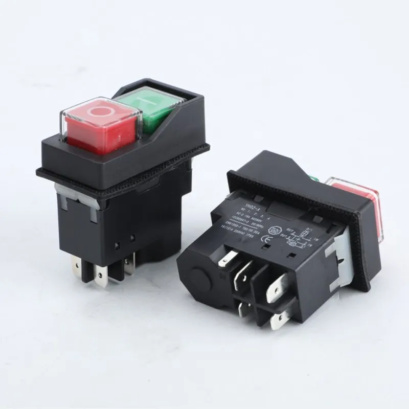 1Pc Ac250V 16A Waterproof Electromagnetic Push Button Switch 4/5Pin  Can Replace Kjd17 Kld-28Protection Starter Safety Switch