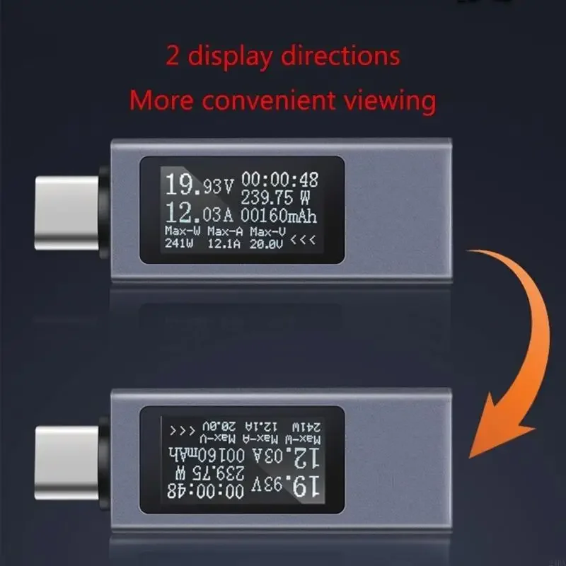 KOWSI USB C 미터 전류 테스터 USB 체커 USB 충전 감지기 USB C 전압계 전류계 감지기
