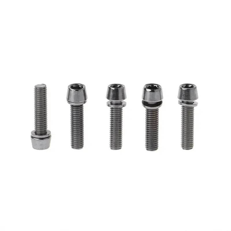 

5pcs Screw M5x20mm M6x20mm With Spacer Stem Riser Parts MTB Road Bike 094C