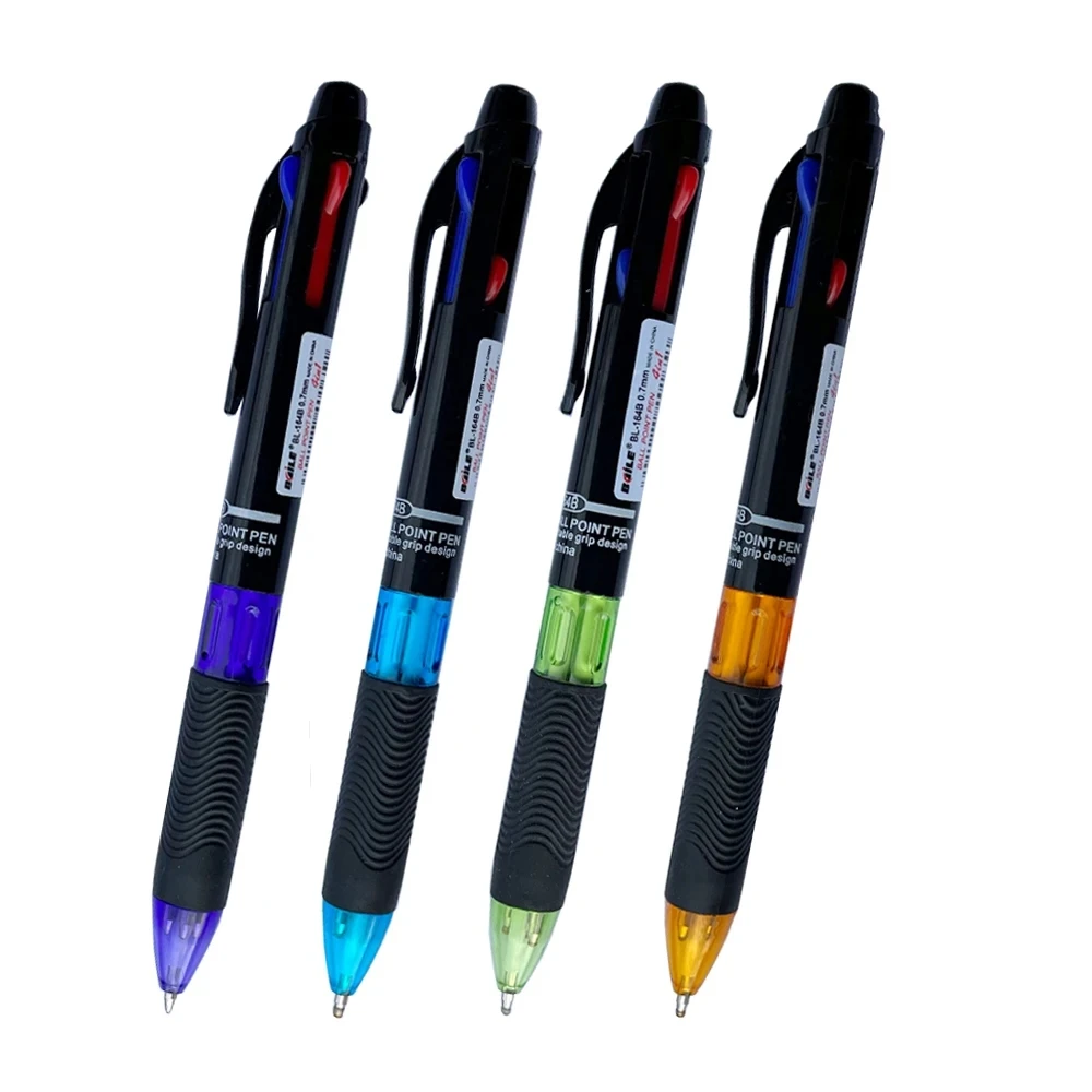 Ballpoint Pen 4pcs/set Creative 4 in 1 0.7mm Black Blue Red Green Ball Pen Office School Marking Cute Stationery