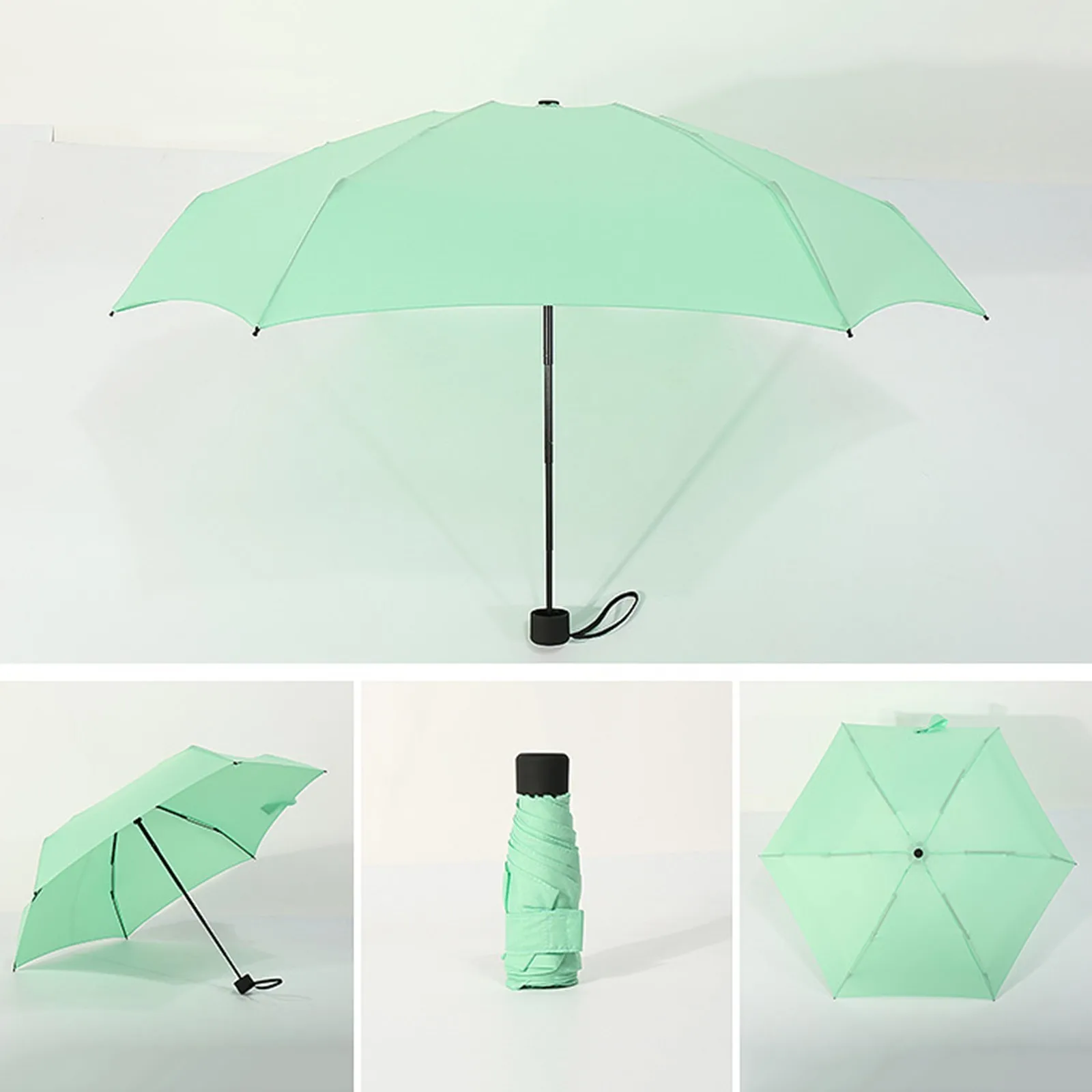 

Lightweight Umbrella Black Coating Parasol 5 Fold Sun Rain Umbrella Unisex Travel Portable Pocket Mini Umbrella Dimensions 90cm