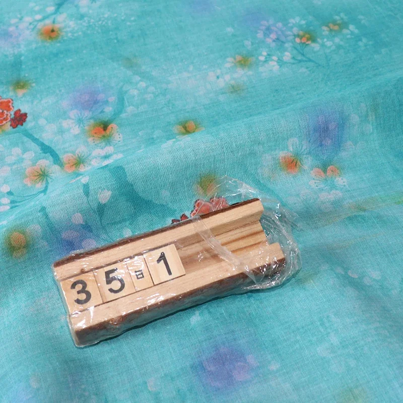 Ramie Plant Flower Printed Clothing Fabric Dress Shirt Sewing Fabric Spring and Summer Fashion Materials