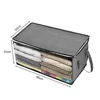 Large Capacity Clothes Storage Bag Non-Woven Foldable Quilt Storage Bag with Lids Zipper Wardrobe Clothing Organizer Sorting Box 6