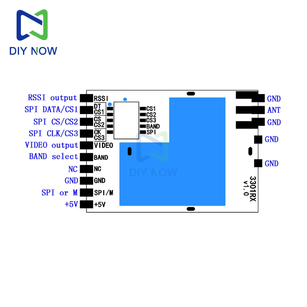 Module récepteur vidéo 3,3 GHz FPV 3100-3700 MHz SPI