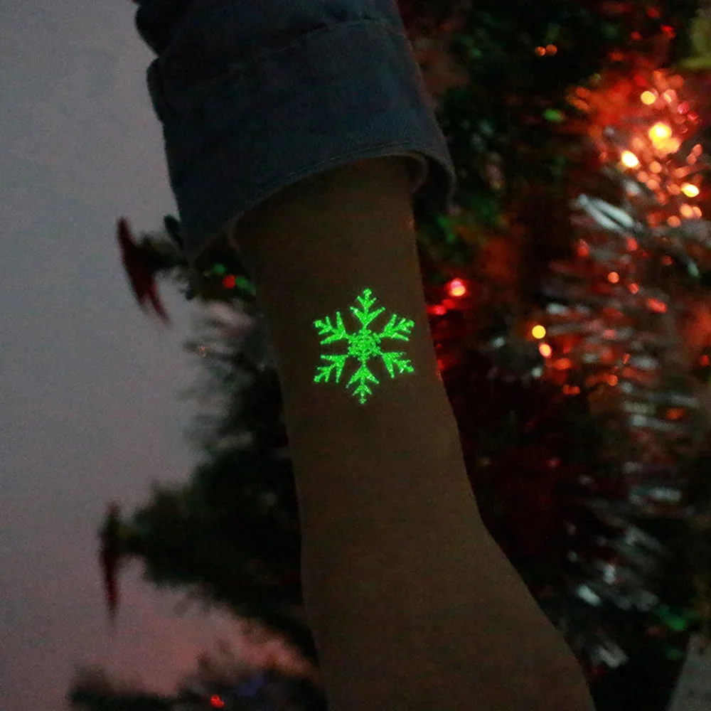 1 pcs Christmas Luminous Tattoo sticker Waterproof Arm Body Art Fake Tattoo Sticker for kids men women New Year Santa Home Decor