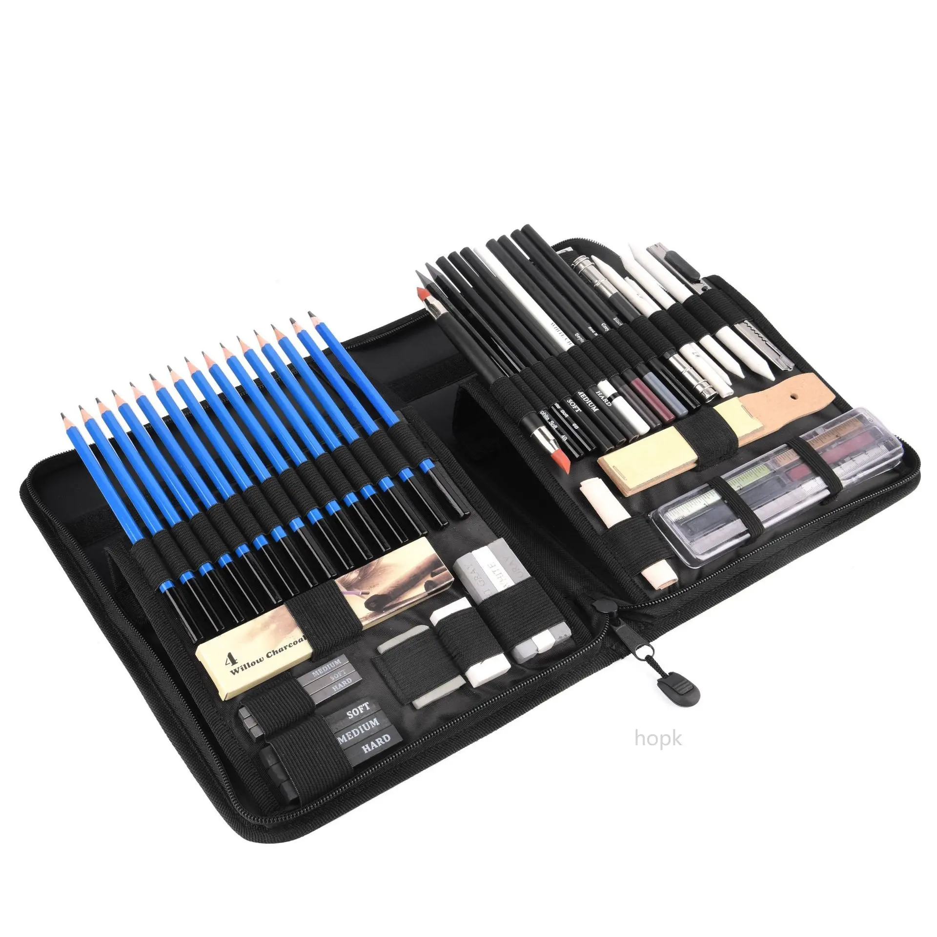 Hong 12PCS 4 Colors Sketching Pencils Wooden Charcoal Drawing - View #13