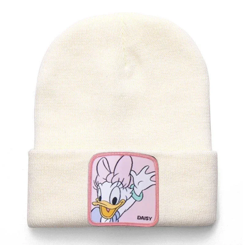 Knit Hat Disney Mickey Donald Cotton Casual Beanies for Men Women Warm Winter Fashion Solid Unisex