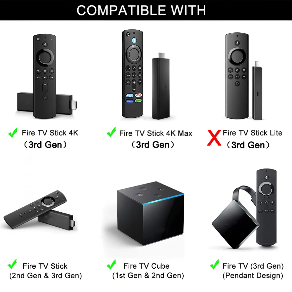 Mando a distancia y funda de silicona suave para  Fire TV Stick, 3ª  generación Fire TV Cube Fire TV Stick Lite 4K, electrodoméstico