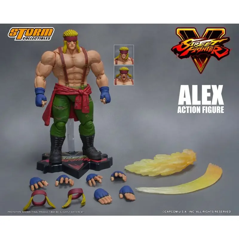 

Original Storm Toys 1/12 Street Fighter V Alex Three Head Carving In Stock Anime Action Collection Figures Model Toys