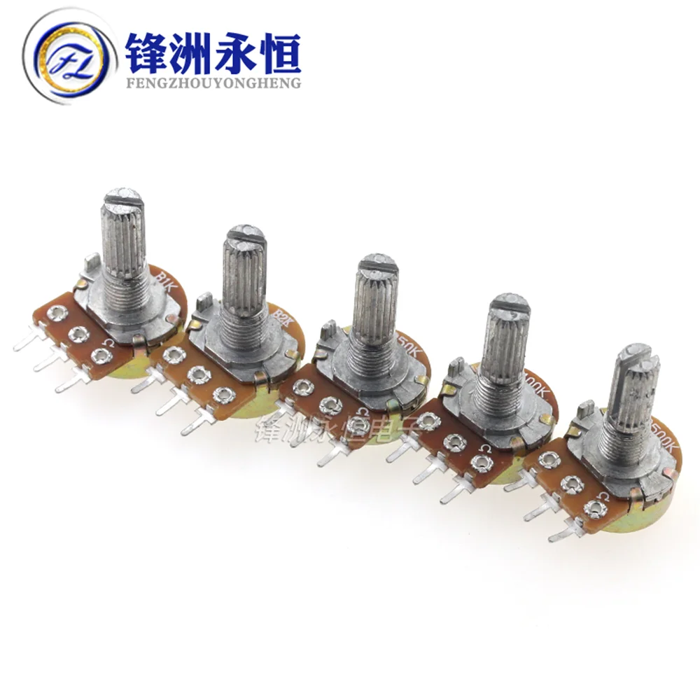5PCS WH148 B 1K 2K 5K 10K 20K 50K 100K 250K 500K 1M Single Potentiometer L20MM