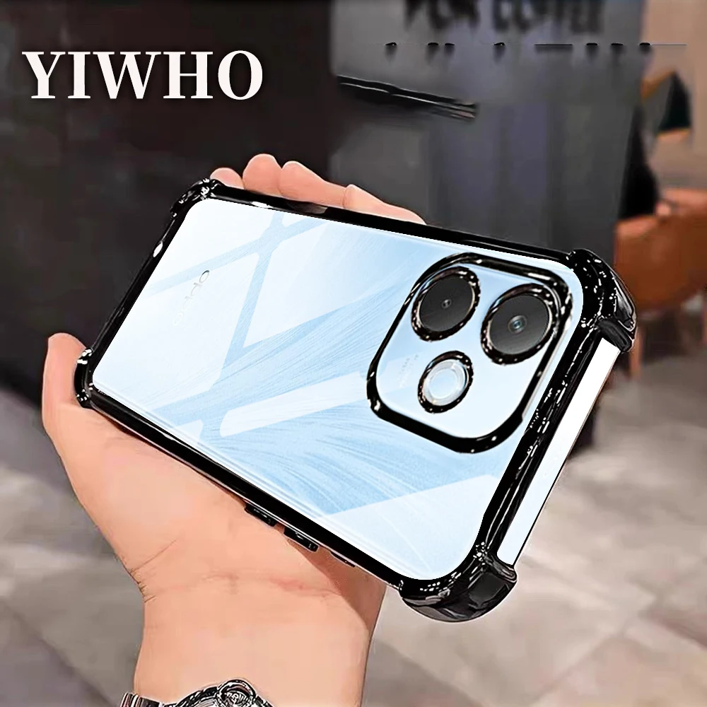 Sleek Transparent Black Phone Case with Clear Back - Soft TPU Protective Camera Cover
