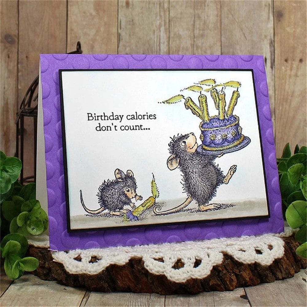 Clear Silicone Stamp Delivering Birthday Wishes Mouse DIY Crafts Card Album Making Scrapbooking Stencil