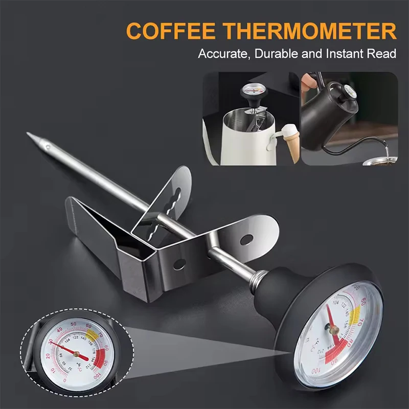 For Coffee Milk Froth Chocolate Cappuccino Food Milk Frothing Thermometer Stainless Steel Temperature Monitor 0℃~100℃/32℉~212℉