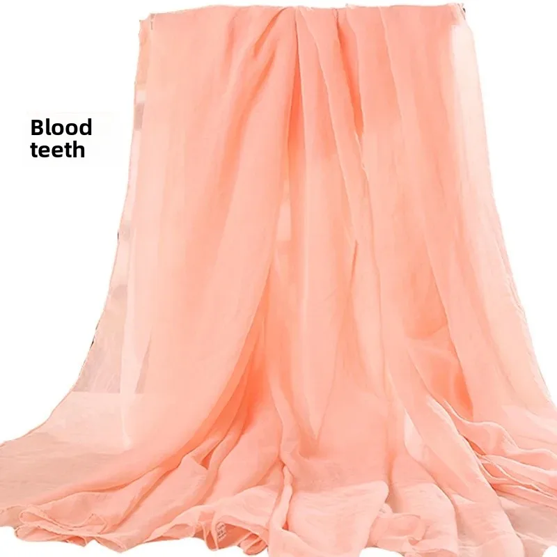 Elegant Ultra-Light Silk Scarf: Women's Red Sunscreen Beach Wrap Accessory