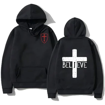 سويت شيرت بقلنسوة بطباعة متقاطعة عصرية لعام 2025، ملابس خروج عصرية للجنسين، مريح بقلنسوة 3