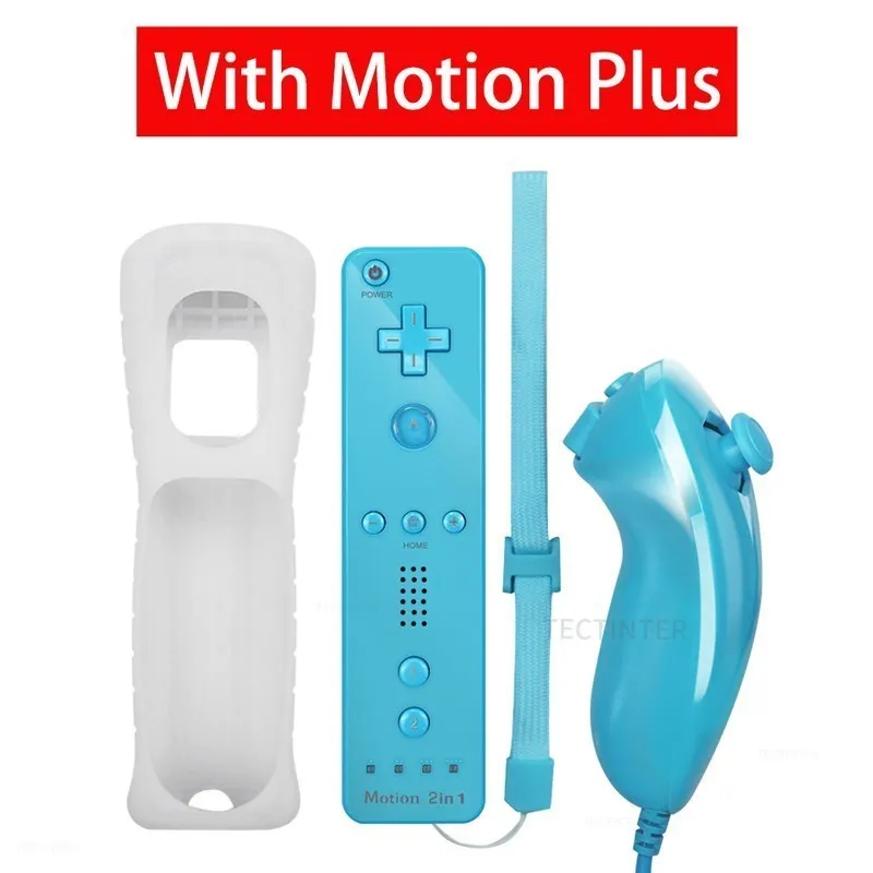 Bezprzewodowy pilot zdalnego sterowania do Nintendo Wii Nunchuck z Motion Plus Bluetooth Gamepad do konsoli Wii /Wii U Joystick Joypad
