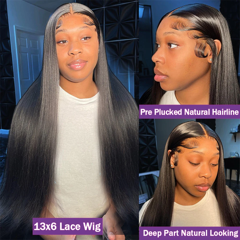 30 40 Inch 13x6 Bone Straight HD Transparent Lace Front Wigs 13x4 HD Lace Frontal Wig For Black Women Brazilian Wigs Human Hair 3