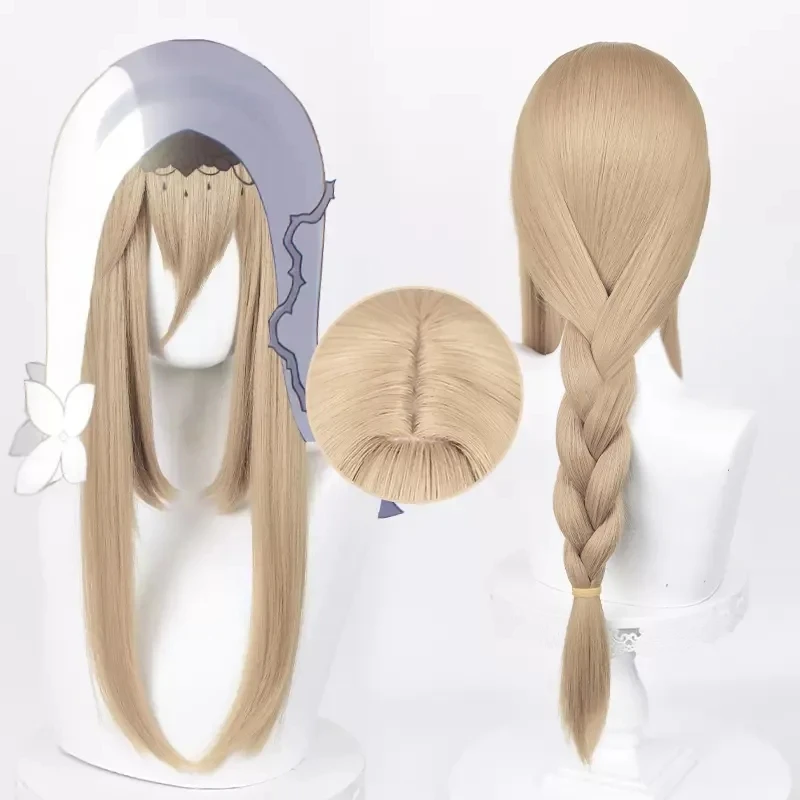 

Game Honkai Impact 3 Aponia Cosplay Wig Linen Brown Long Braid Hair Heat Resistant Synthetic Halloween Party Accessories Props