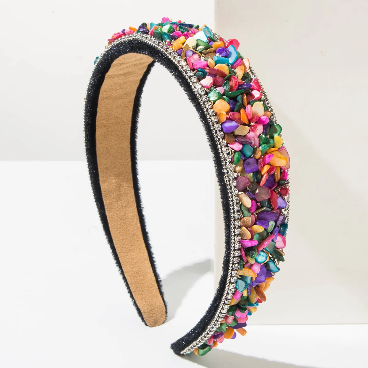 Barockes, farbenfrohes Strass-Stirnband für Damen, Vintage-Haarband mit aufwendiger Verarbeitung, hochwertige Haaraccessoires für Party und Bankett – Detail 3