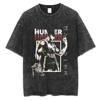 Hot Anime Hunter × Hunter GON FREECSS Print Tshirt Men Women Oversized T-shirts Manga T Shirt Harajuku Male Washed Cotton Tshirt 1