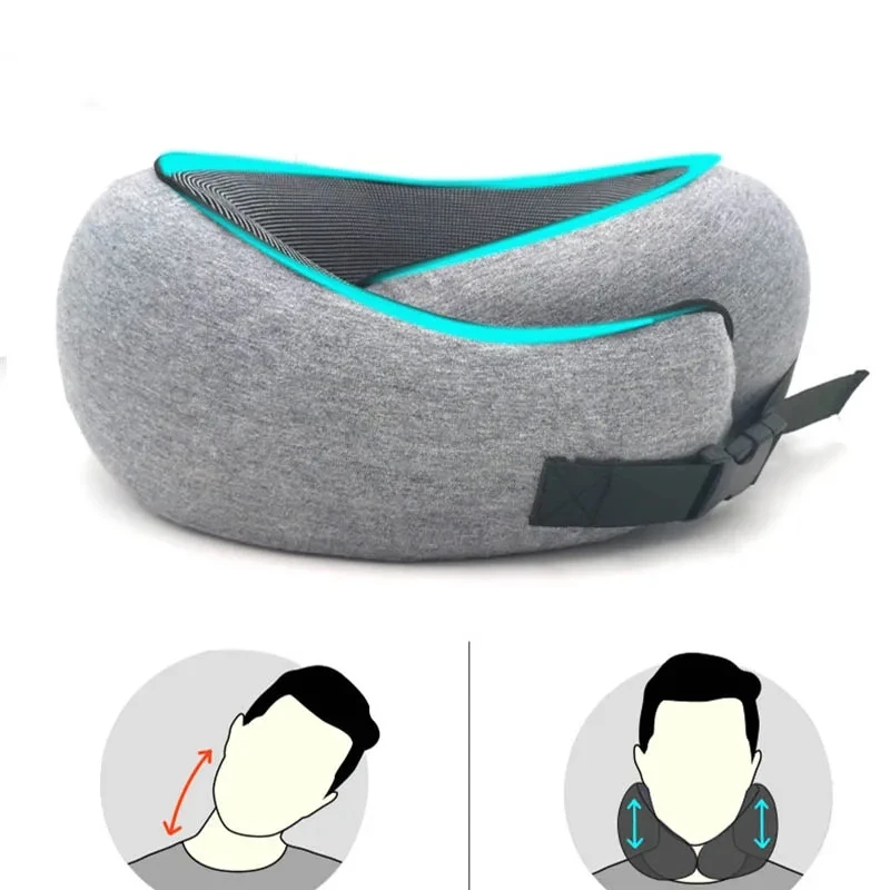 

U Type Memory Foam Neck Pillow Cervical Vertebra Travel Portable Noon Break Aircraft Of Pillow Sleep Camping Pillow Carry Bag