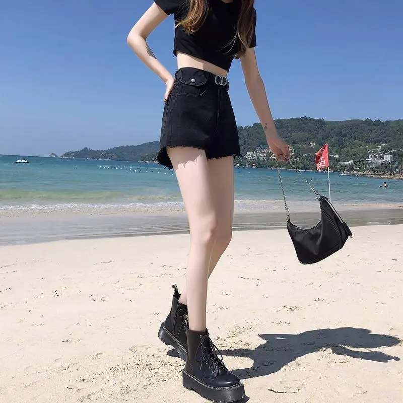 Short Pants for Women To Wear High Waist Wide Baggy Womens Shorts Jeans Denim Beach Loose Fashion Outfits XL Elasticty Design