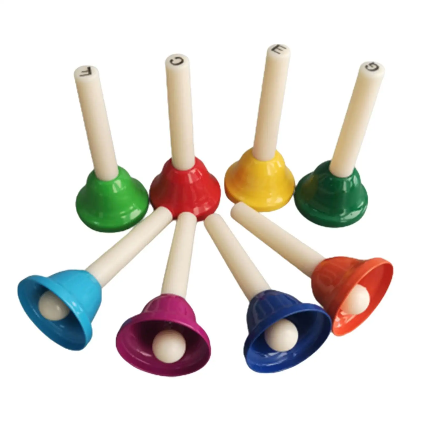 8x Musical Bells Kids Music Toys Diatonic Metal Bells Hand Percussion for Children Toddlers Party Supplies Chorus Holiday hand bell,children percussion instruments