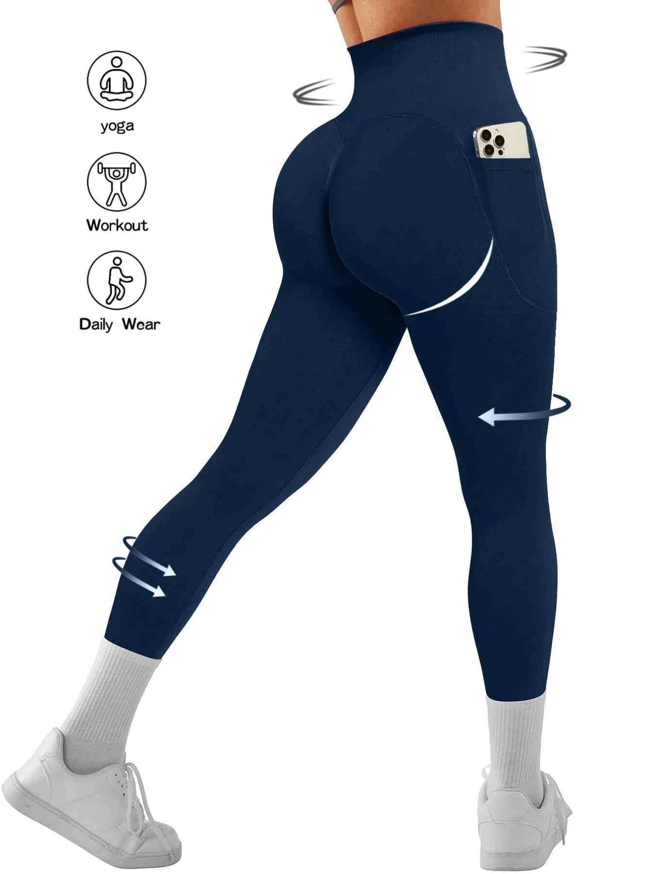 Frauen Nahtlose Scrunch Leggings Push-Up Strumpfhosen Gym Yoga Fitness Butt Lift Workout Sport Leggings – Detail 9