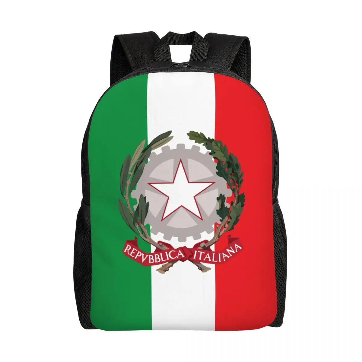 

Emblem Of Italy Laptop Backpack Women Men Basic Bookbag for School College Students Italian Flag Bags