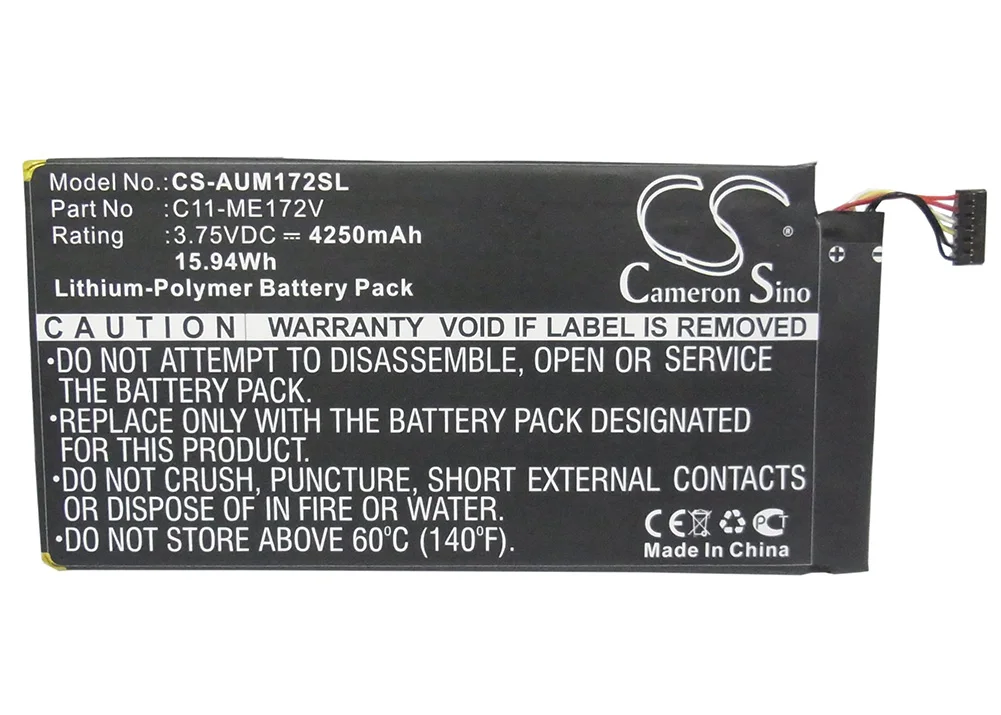 Универсальная батарея 4250mA для Asus Fonepad 7 &quot K004 ME172 ME172-GY08 ME172V ME371 ME371MG MeMO Pad C11-ME172V |