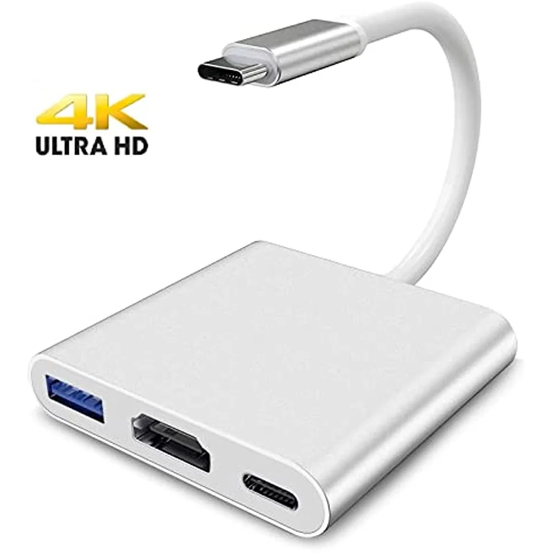 Nku Usb C Thunderbolt 3 Usb 3.1 Type-C A Hdmi Compatibile + Porta Di Ricarica Usb 3.0 + Pd Hub 3 In 1 Per Laptop Macbook Air Ipad Pro