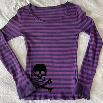 Y2k Long sleeve Top Stripe Streetwear High street Clothes Rock Goth Hip Hop Fashion Casual Chic Classic Minimalist Top 1