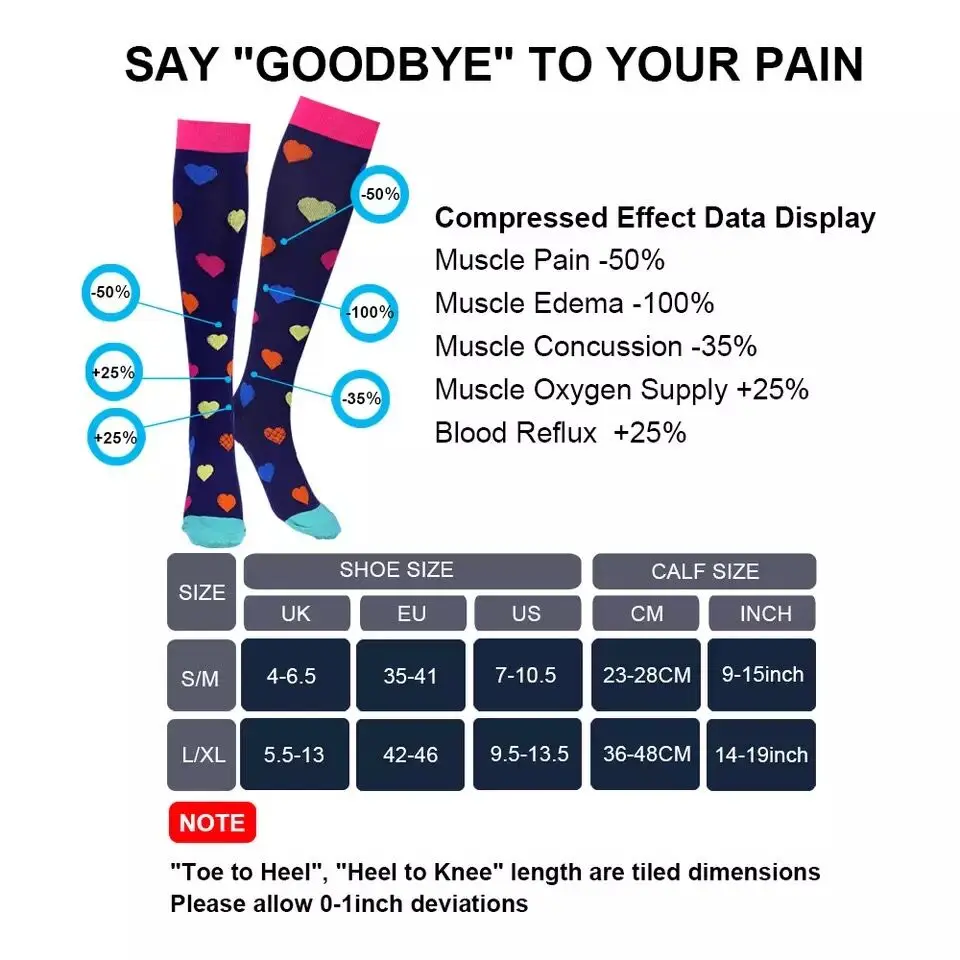 New Compression Socks For Varicose Veins Women's Funny Animal Cute Prints Socks Unisex Outdoor Running Cycling For Nurses