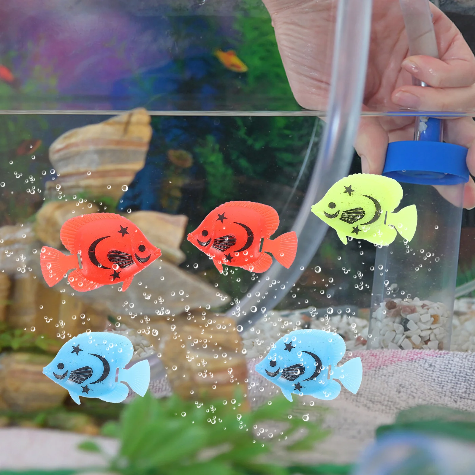 

10pcs Plastic Artificial Fish Simulation Fake Fish Floating Vivid Landscape Aquarium Ornament Decoration (Random Pattern)