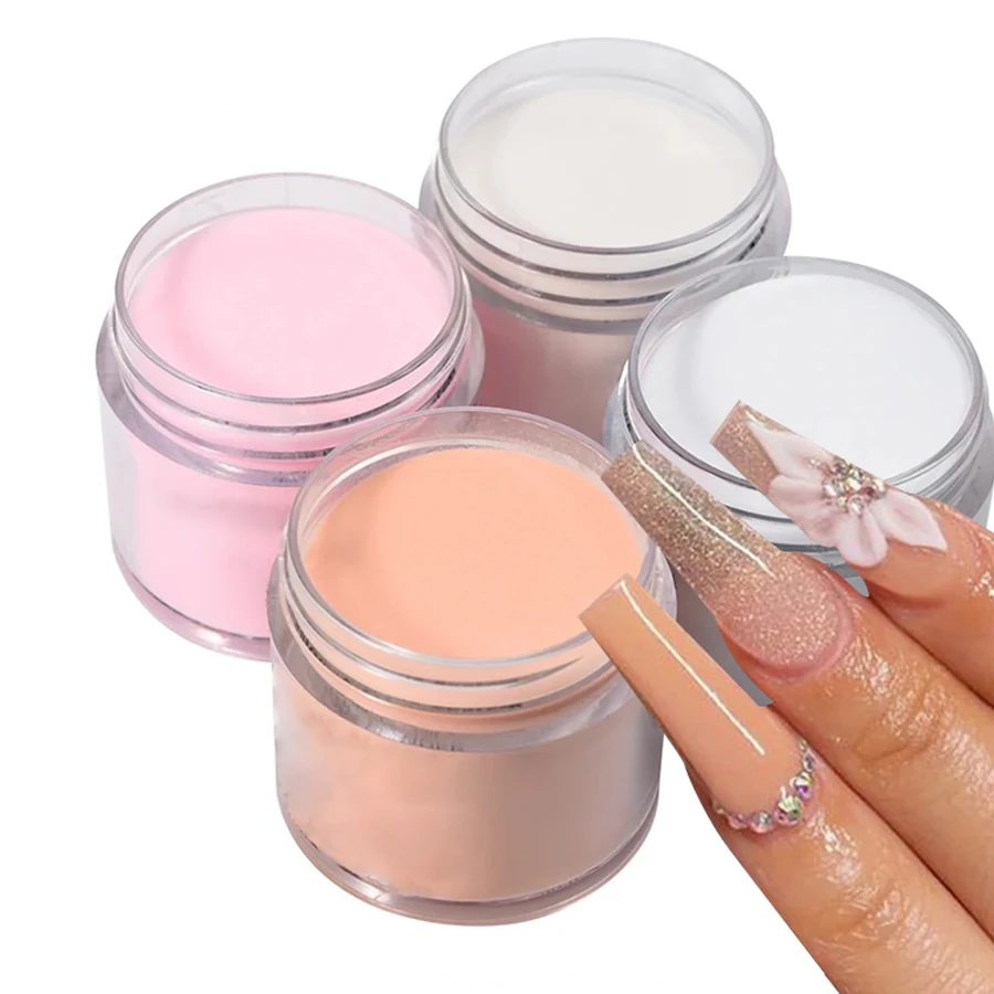 1/4pcs Nail Acrylic Powder White Clear Pink Nude French Acrylic for Extension Crystal Nail Glitter Tip Carving Tool nail powder acrylic nail powder