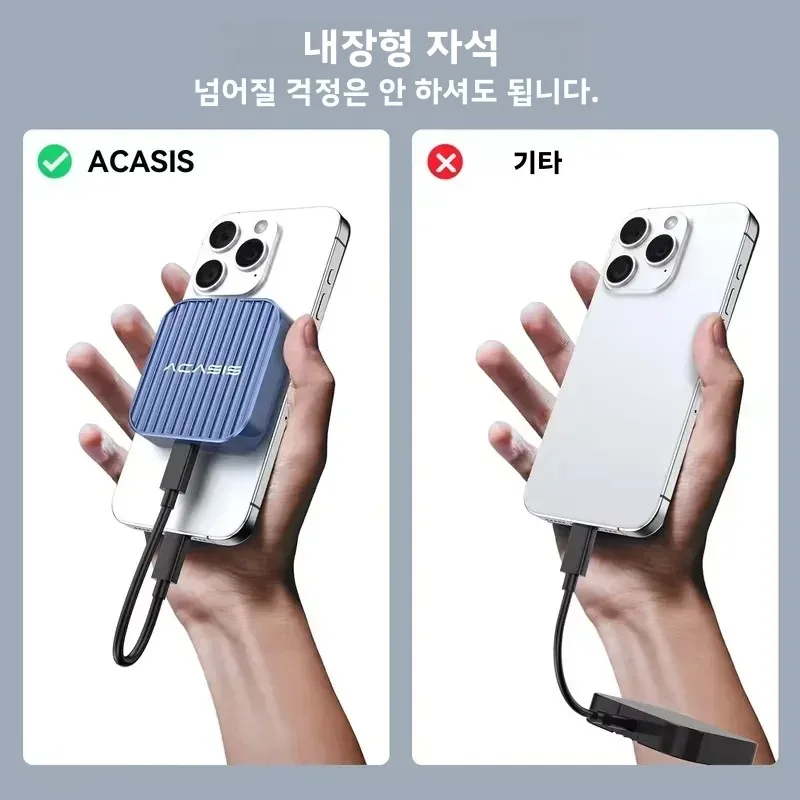 아카시스 10Gbps USB-C 마그네틱 M.2 NVMe SSD 외장 케이스 (공구 없이 설치 가능) 2230 SSD 호환, 아이폰 15/16/17 Pro용 휴대용 외장 드라이브 | 맥 OS/윈도우
