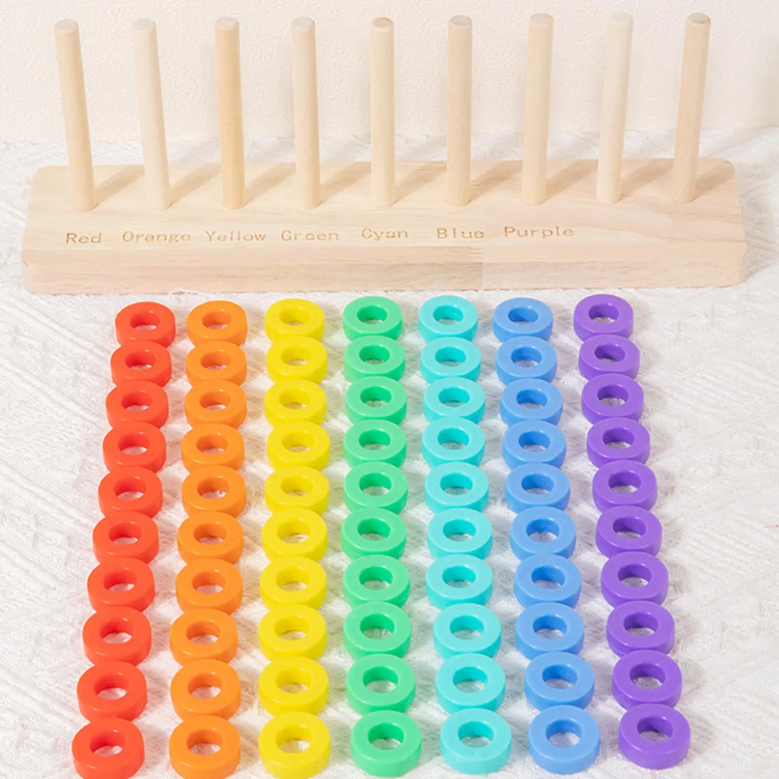 Wooden Color Sorting Stacking Toys Educational for 1 2 3 Year Old Kids Gift Wooden Color Sorting Stacking Toys Educational for 1 2 3 Year Old Kids Gift