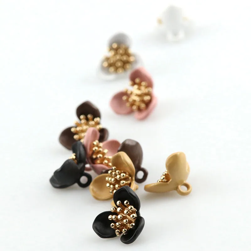 10pcs Metal Flower Buttons Women's Clothing Sewing Accessories Shirts Sweaters Sleeve Collar Button Wholesale