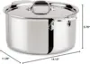 3-Ply Stainless Steel Stockpot with Lid 8 Quart, Induction, Oven Broiler Safe 600F, Silver 3