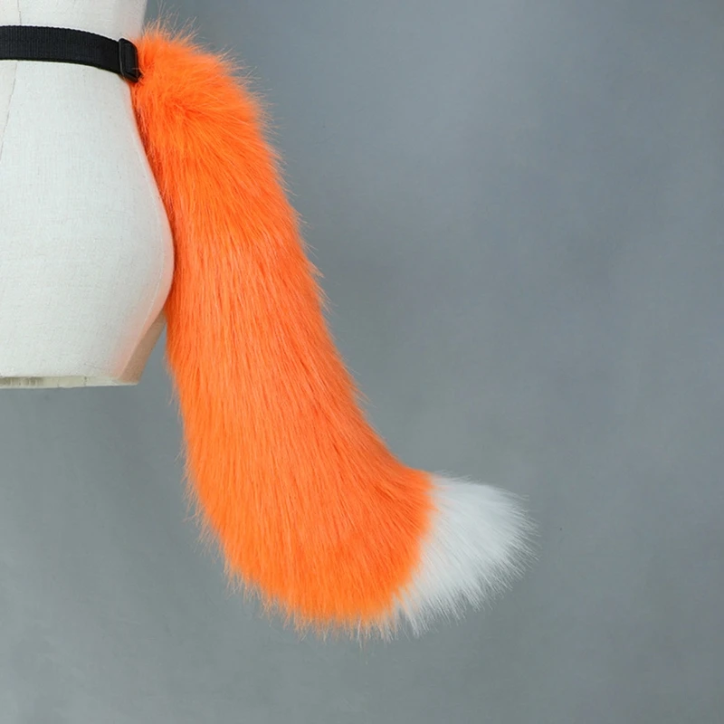 Cute Fur Furry Fox Tail Adjustable Belt Fox Tail Cat Party Christmas Costume Props Funny Cosplay Xmas Anime Accessories