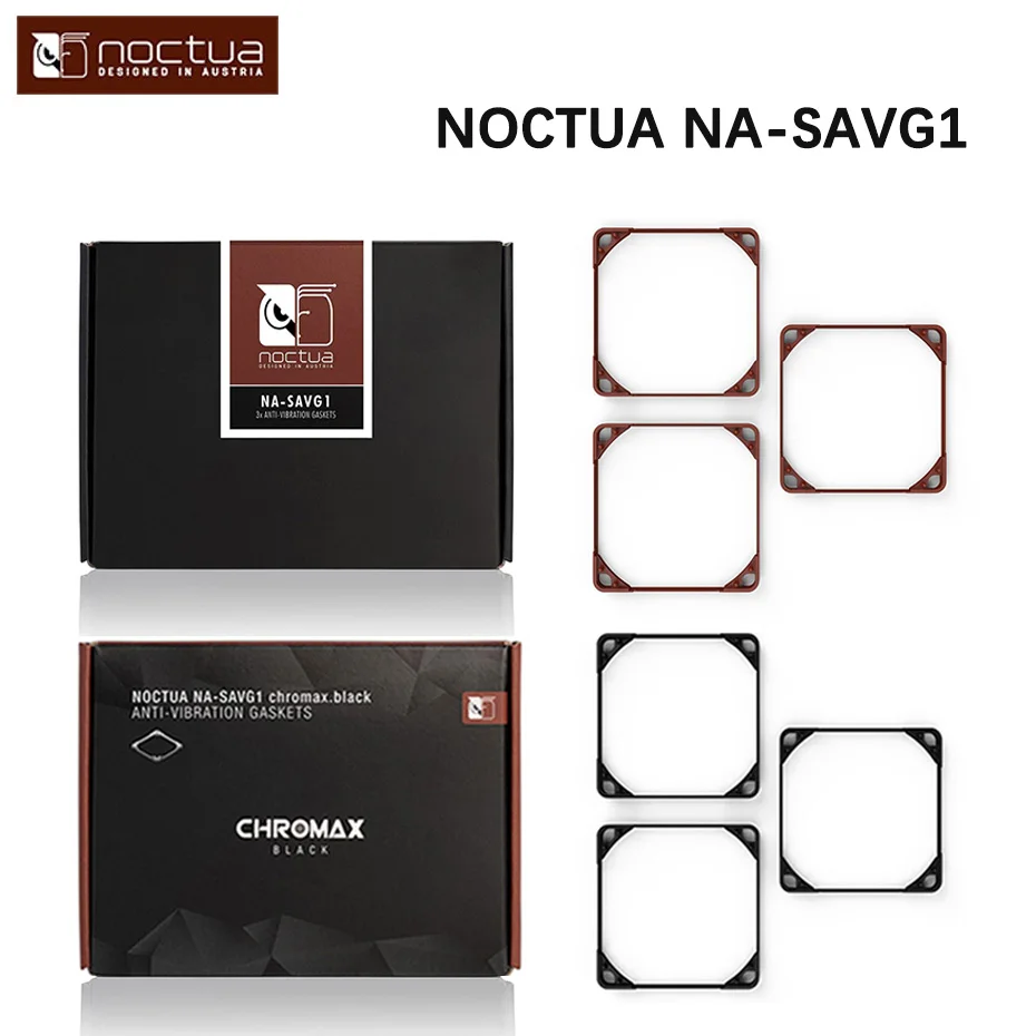 NOCTUA NA SAVG1 Chromax. Black Fan Anti Vibration Gaskets For 120x25mm