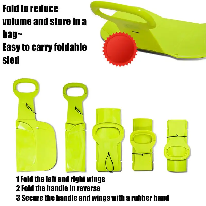 Kids Sleds For Snow Portable Foldable Snow Sled Board Handle Design Skiing Boards Heavy Duty Slider Winter Toys For Outdoor