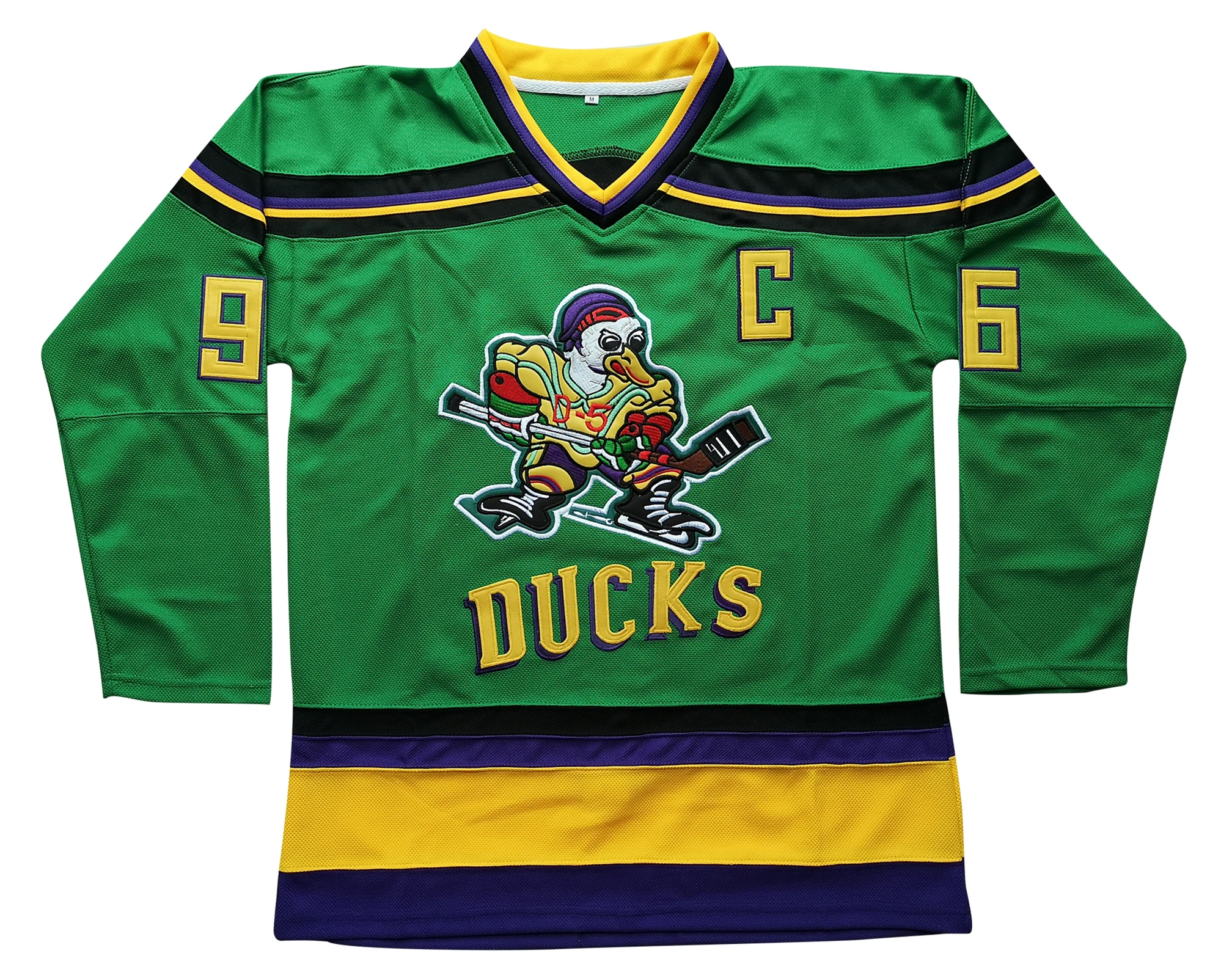 Mighty Ducks Hockey Jersey Size L Adam Banks 99 Green