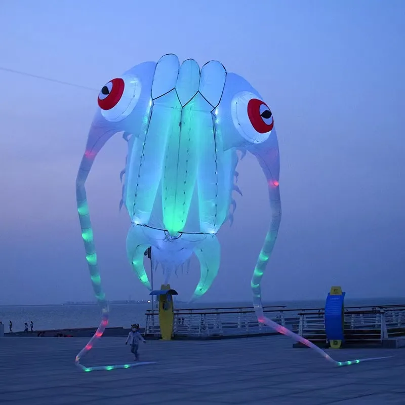Led kites flying for adults kites led aquarium flying for children  kiteboard Parachute giant large kite trilobite squid toy fun 5
